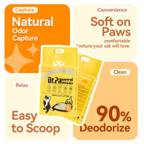 3 Pack POKPAW Tofu Cat Litter – 7 Liters Natural Soybean Cat Litter for Odor Control