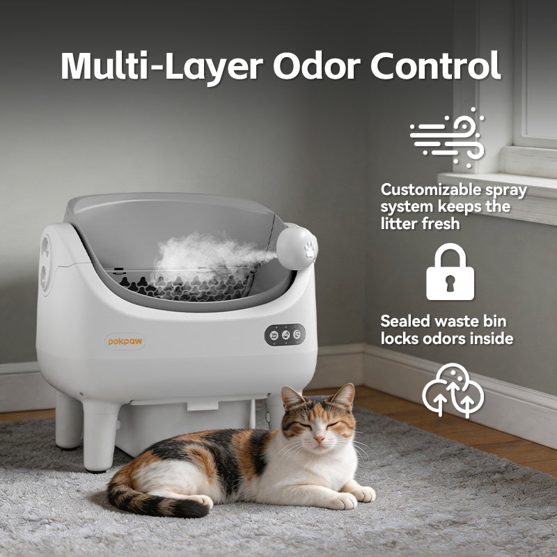 Pokpaw large smart cat litter box